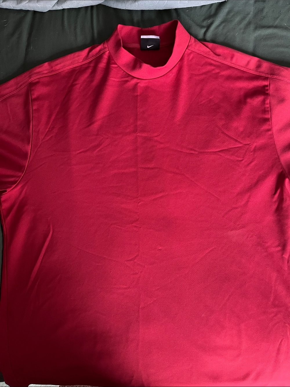 Nike Red Tiger Woods Mock Neck Golf Shirt